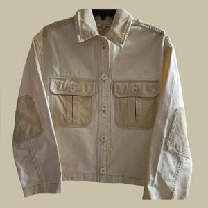 Ladies Jean Jacket | Cream Color | XS | Denim And Corduroy